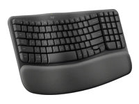 Logitech Ergo Series Wave Keys Wireless Ergonomic Keyboard with Cushioned Palm Rest, Graphite - Teclado - con reposamanos acolchado - inalámbrico - Bluetooth LE - grafito-5