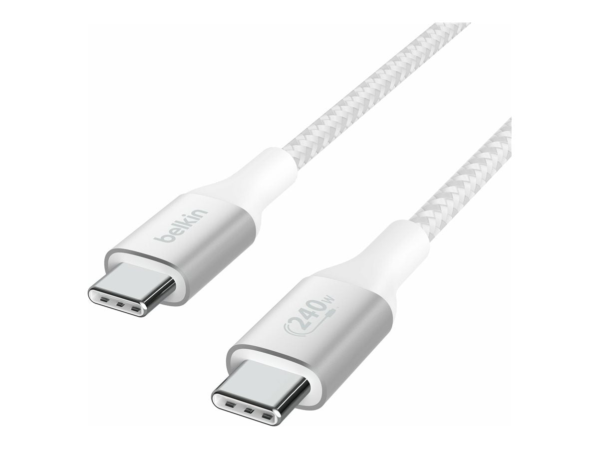 Belkin BoostCharge - Cable USB - 24 pin USB-C (M) a 24 pin USB-C (M) - USB 2.0 - 2 m - compatible con hasta 240 W de potencia - blanco-5
