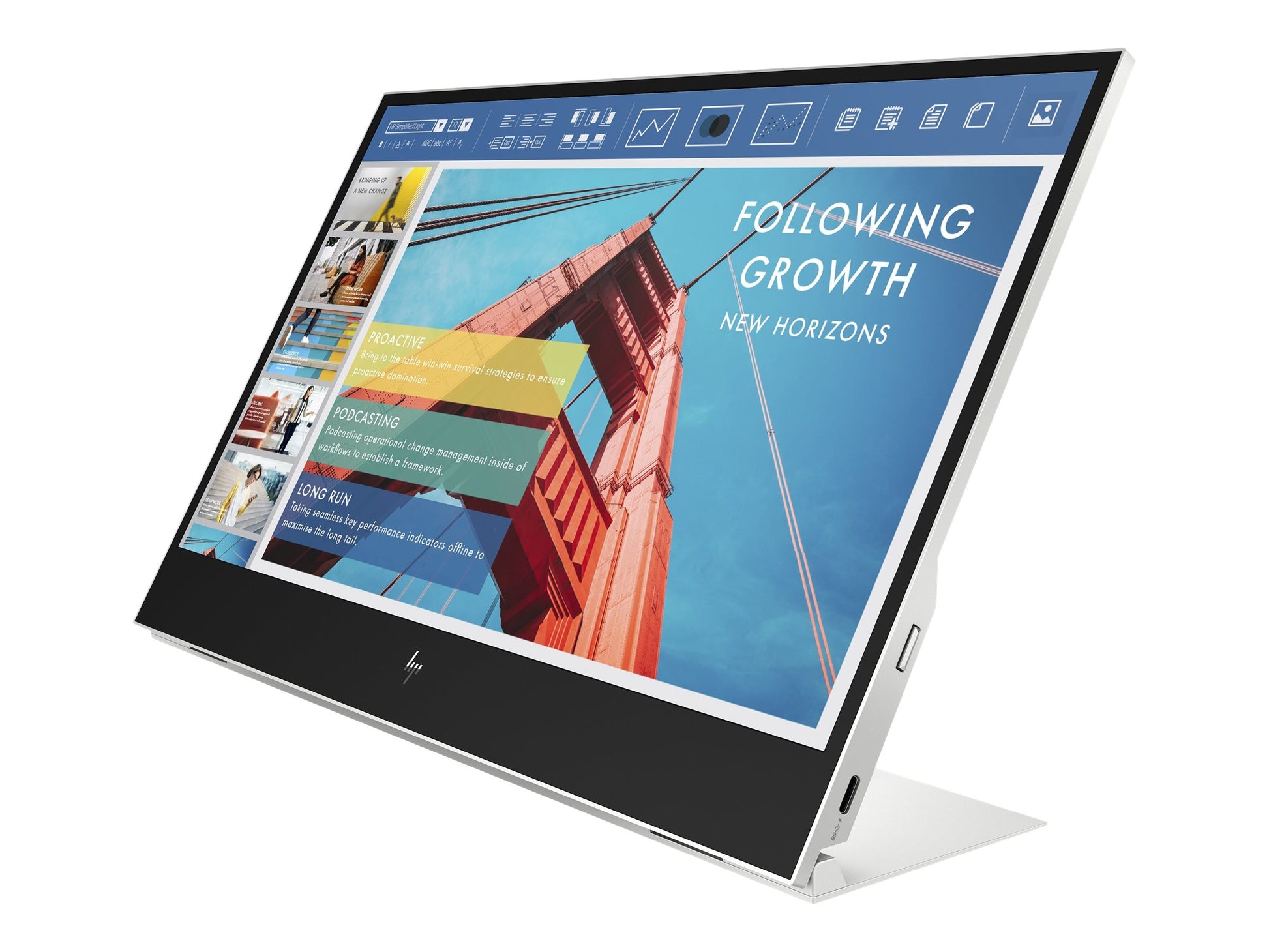 HP E14 G4 Portable - Monitor LED - 14" - portátil - 1920 x 1080 Full HD (1080p) @ 60 Hz - IPS - 400 cd/m² - 800:1 - 5 ms - 2xUSB-C - soporte plateado - para HP EliteBook 745 G5, 830 G5, 830 G6, 840 G5, 840 G6-1