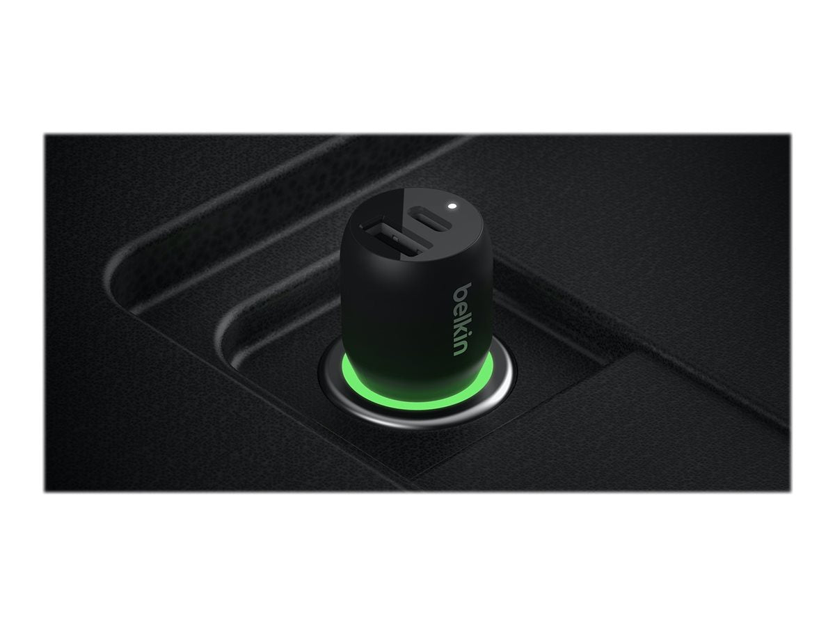 Belkin BOOST UP Dual Car Charger with PPS 37W - Adaptador de corriente para el coche - 37 vatios - PD 3.0 - 2 conectores de salida (USB, 24 pin USB-C)-2