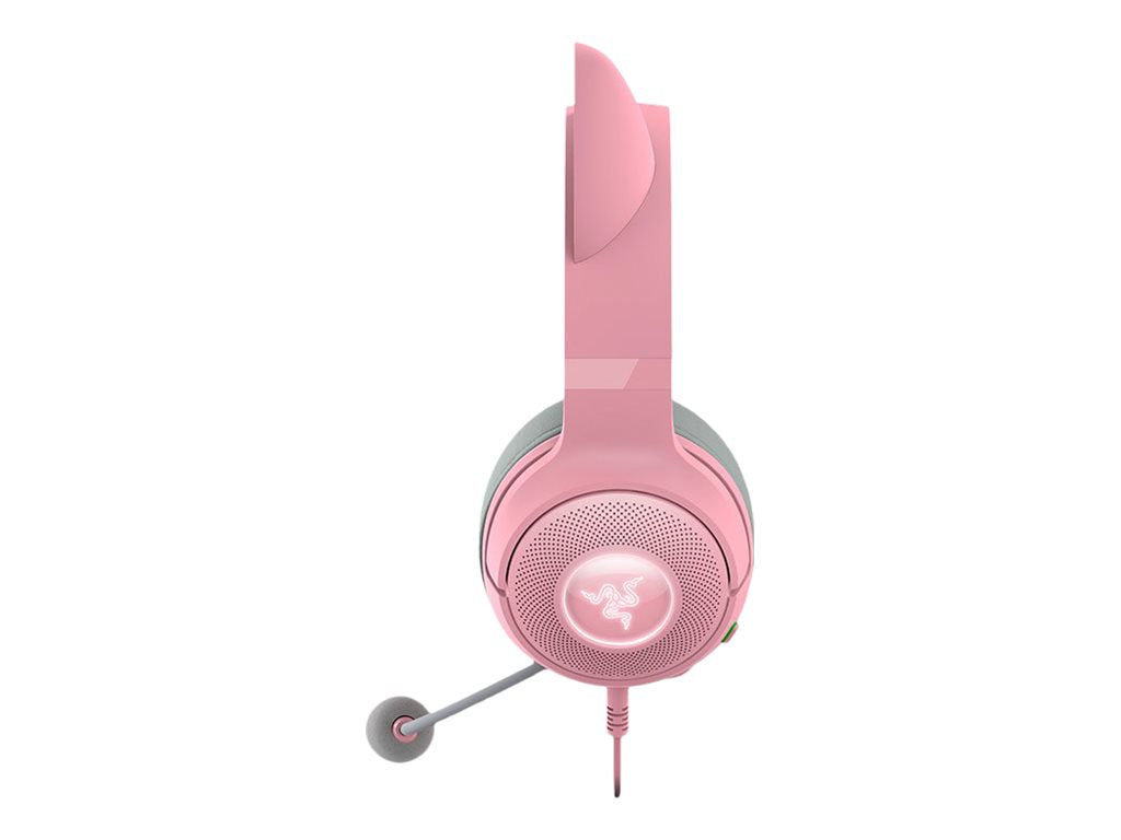 Razer Kraken Kitty V2 - Auricular - tamaño completo - cableado - USB - aislamiento de ruido - cuarzo-9