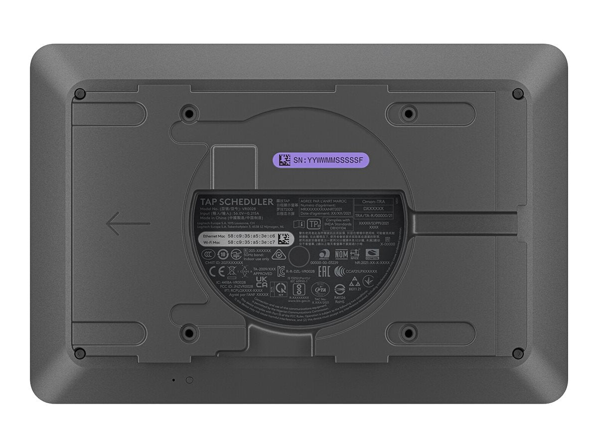 Logitech Tap Scheduler Purpose-Built Scheduling Panel for Meeting Rooms - Dispositivo de vídeoconferencia - Certificado para Equipos de Microsoft, Certificado por Zoom - grafito-12
