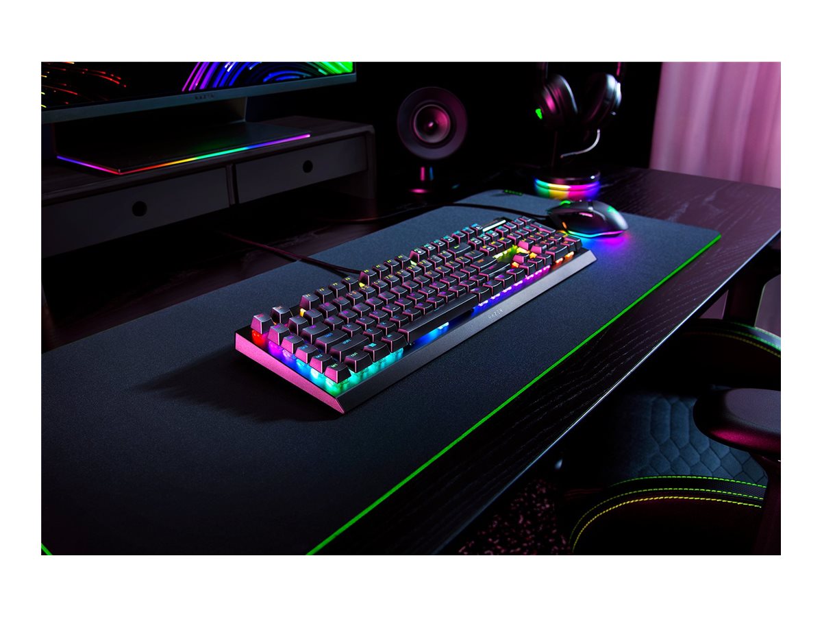 Razer BlackWidow V4 X - Teclado - retroiluminación - USB - QWERTY - EE. UU. - interruptor: Razer Green Gen-3-9