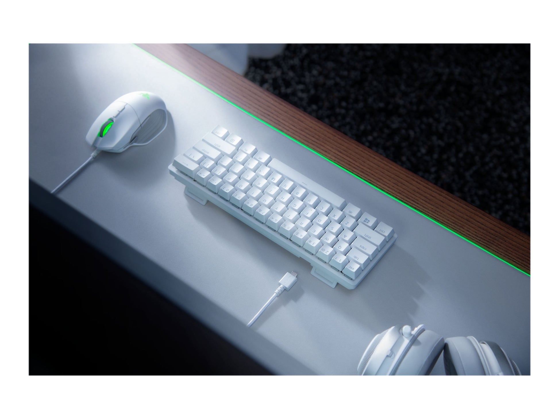 Razer Huntsman Mini - Teclado - retroiluminación - USB - EE. UU. - interruptor: Razer Clicky Optical Purple - mercurio-3