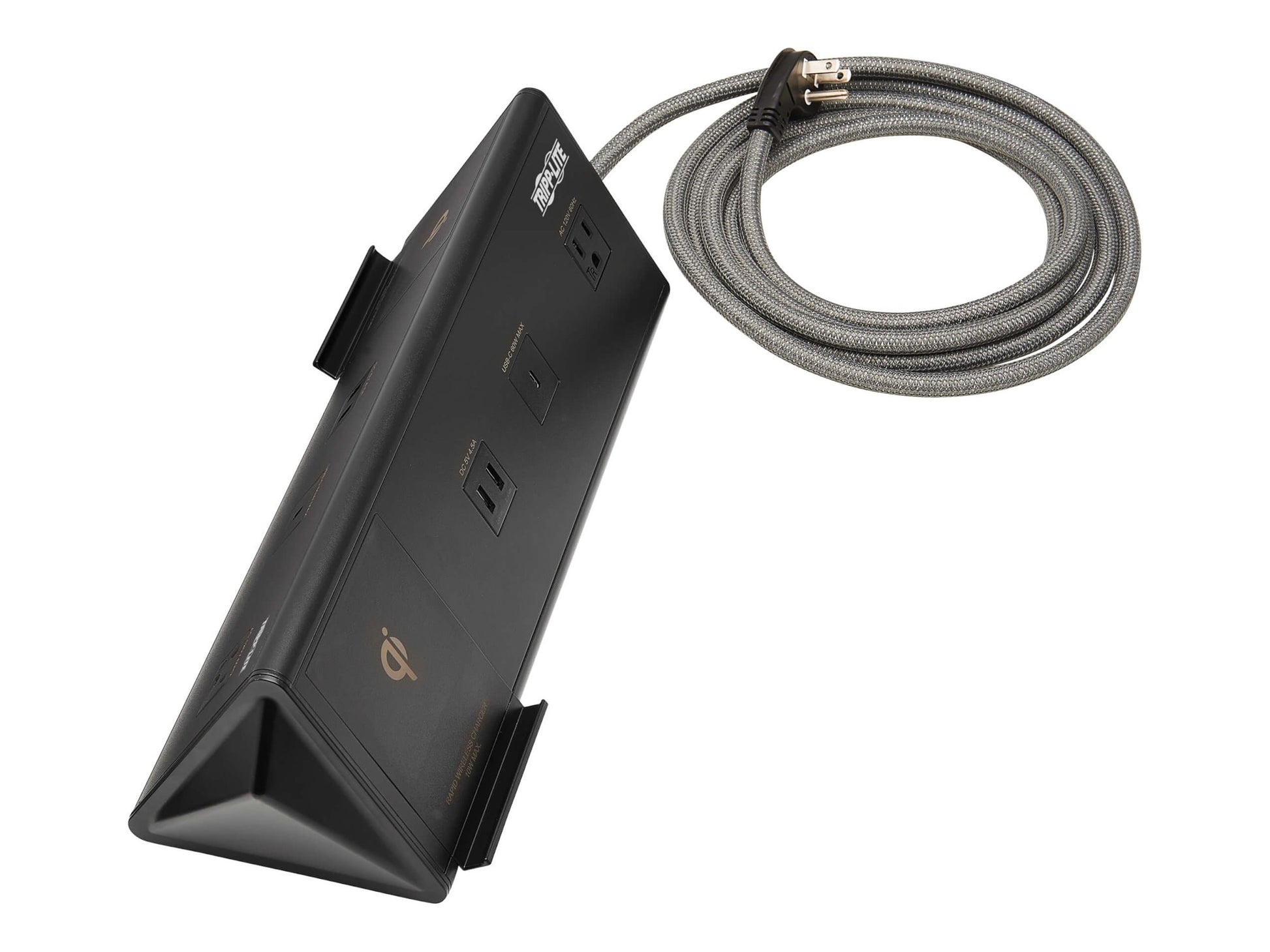 Eaton Tripp Lite Series Safe-IT 6-Port USB Charging Station - 2x USB-C 60W, 4x USB-A, 2x 5-15R, Wireless Charging, 1000 Joules, 10 ft. Cord, Antimicrobial Protection - Estación de carga - 12 A - CA 120 V - conectores de salida: 2 - negro-4