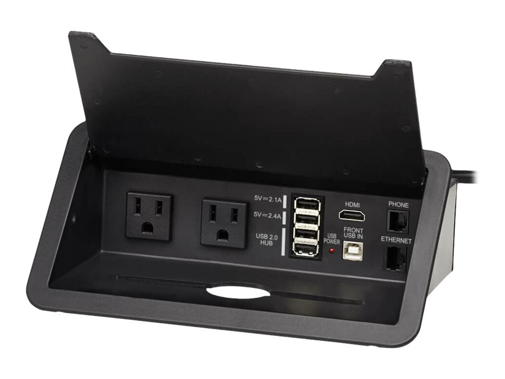 Eaton Tripp Lite Series Power It! - Banda de potencia (montable en superficie) - 15 A - CA 120 V - input: NEMA 5-15P - conectores de salida: 2 (2 de NEMA 5-15R, 4 x USB) - 3.05 m cable - negro-1