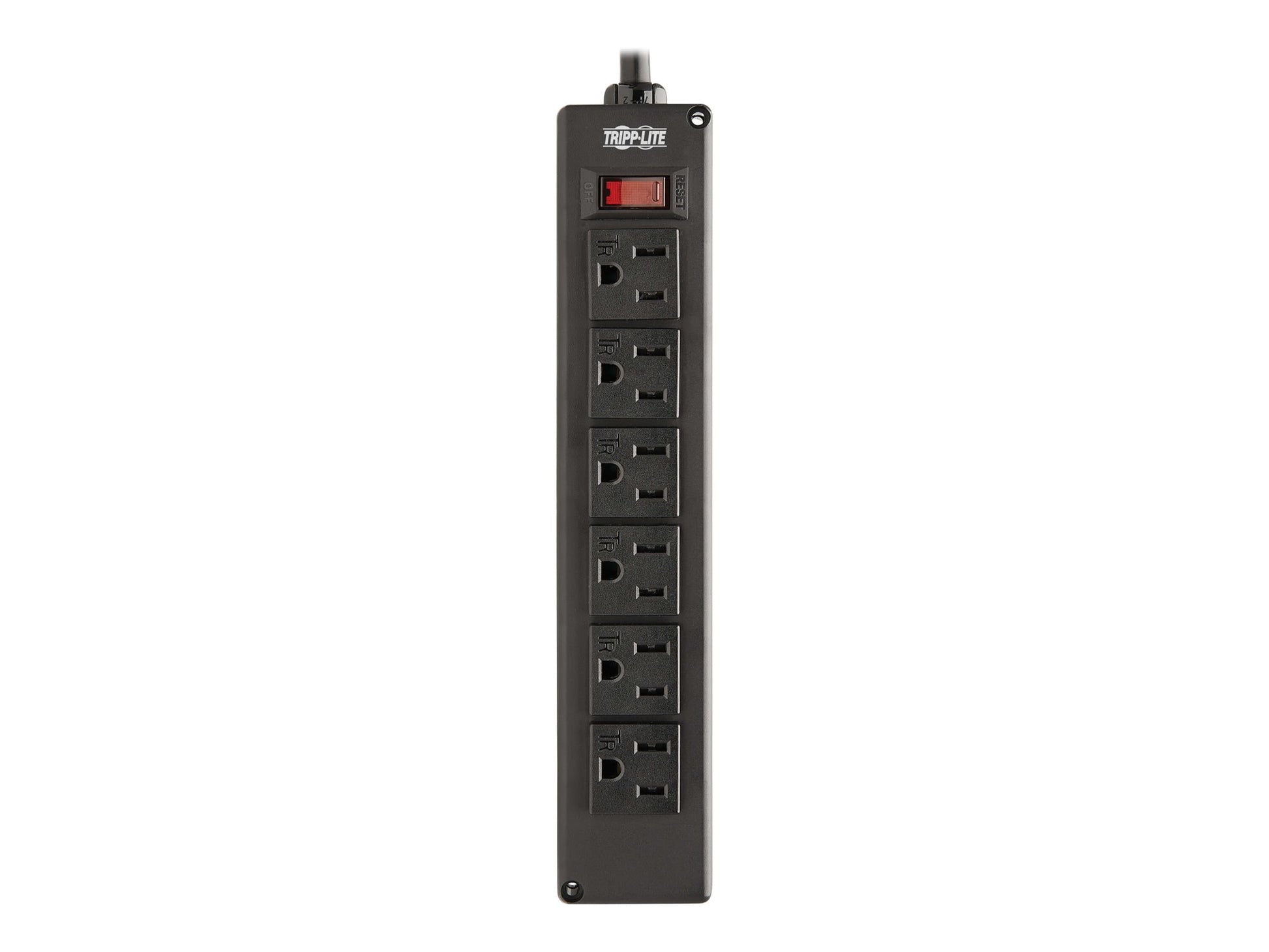 Eaton Tripp Lite Series Safe-IT 6-Outlet Surge Protector - 10 ft. Spiral Cord, 5-15P Plug, 300 Joules, Antimicrobial Protection, Black - Protector contra sobretensiones - 15 A - CA 120 V - conectores de salida: 6 - 3.05 m cable - negro-9