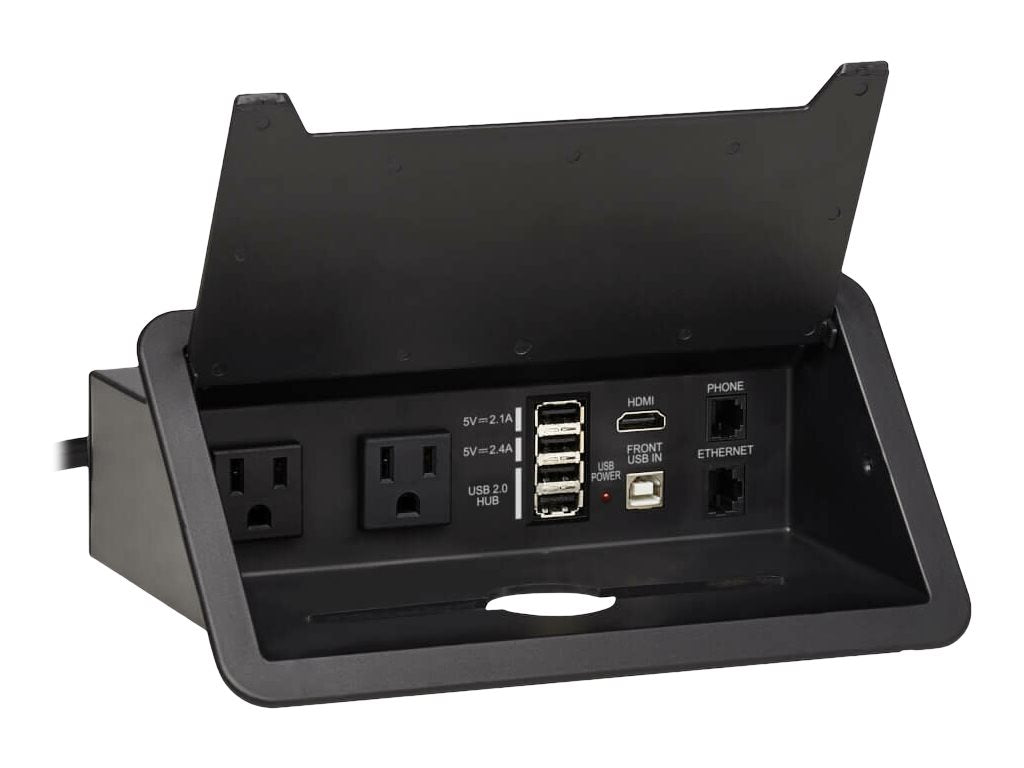 Eaton Tripp Lite Series Power It! - Banda de potencia (montable en superficie) - 15 A - CA 120 V - input: NEMA 5-15P - conectores de salida: 2 (2 de NEMA 5-15R, 4 x USB) - 3.05 m cable - negro-3