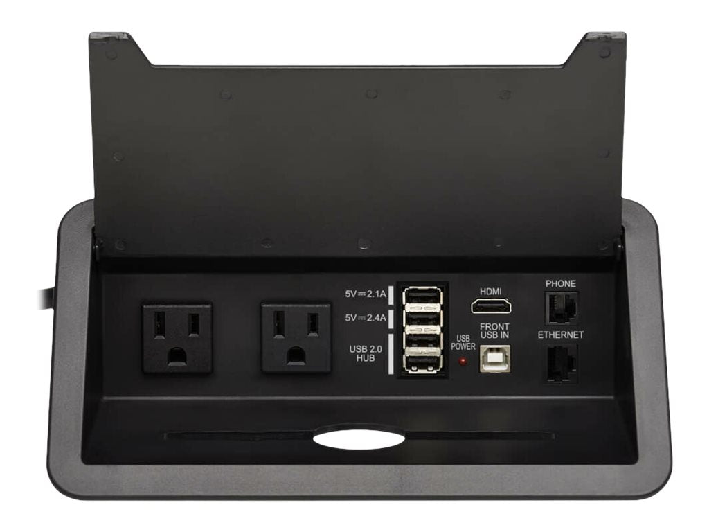 Eaton Tripp Lite Series Power It! - Banda de potencia (montable en superficie) - 15 A - CA 120 V - input: NEMA 5-15P - conectores de salida: 2 (2 de NEMA 5-15R, 4 x USB) - 3.05 m cable - negro-4
