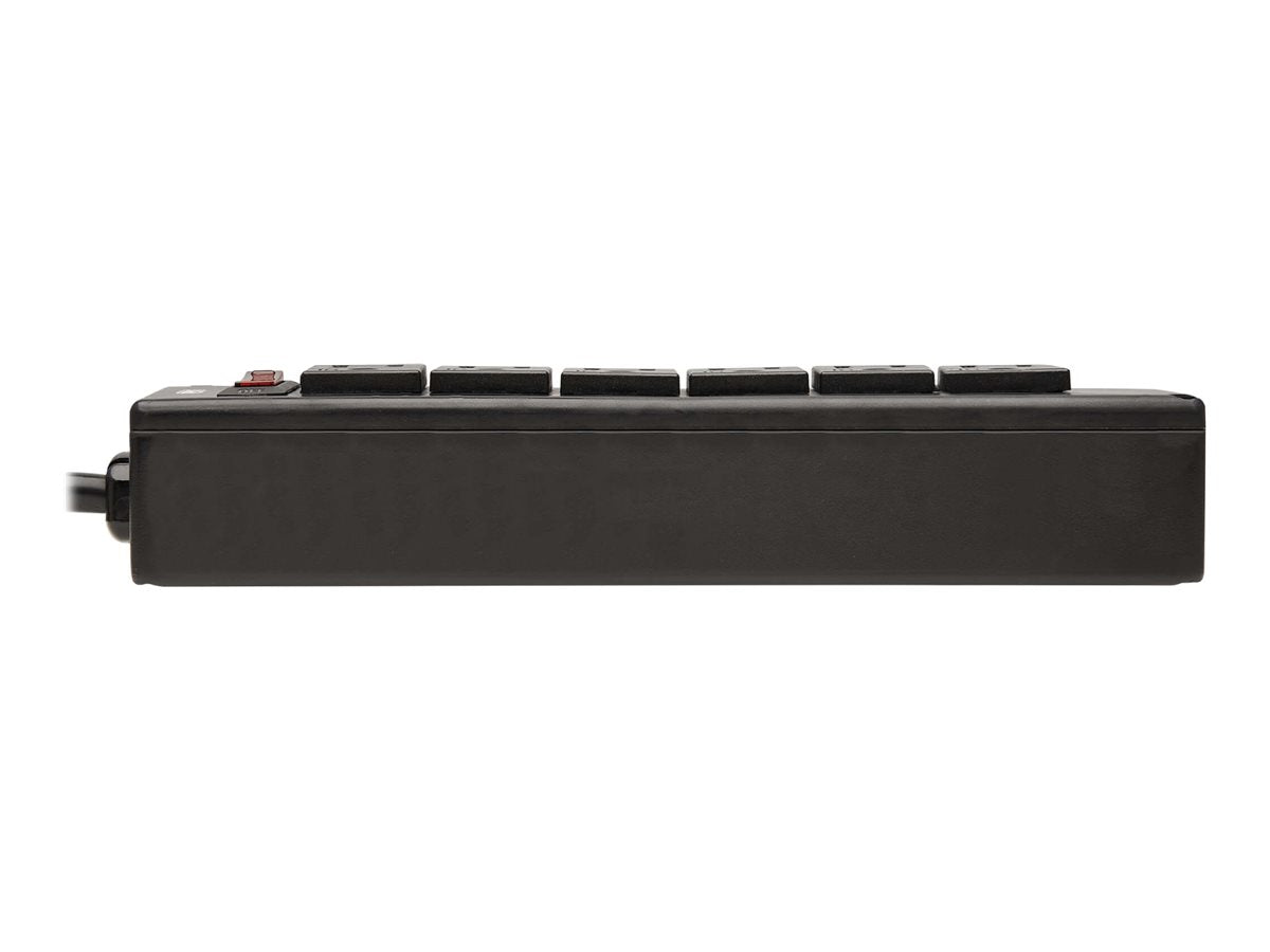 Eaton Tripp Lite Series Safe-IT 6-Outlet Surge Protector - 10 ft. Spiral Cord, 5-15P Plug, 300 Joules, Antimicrobial Protection, Black - Protector contra sobretensiones - 15 A - CA 120 V - conectores de salida: 6 - 3.05 m cable - negro-8