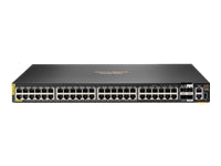 HPE Aruba 6200M 48G Class4 PoE 4SFP+ Switch - Conmutador - Distancia máx. de apilamiento de 10 km - L3 - Gestionado - 48 x 10/100/1000 (PoE+) + 4 x SFP+ de 1 Gigabit/10 Gigabits (enlace ascendente/apilamiento) - flujo de aire de delante hacia el lado - mo-4