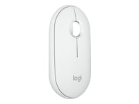 Logitech Pebble Mouse 2 M350s - Ratón - óptico - 3 botones - inalámbrico - Bluetooth - blanco