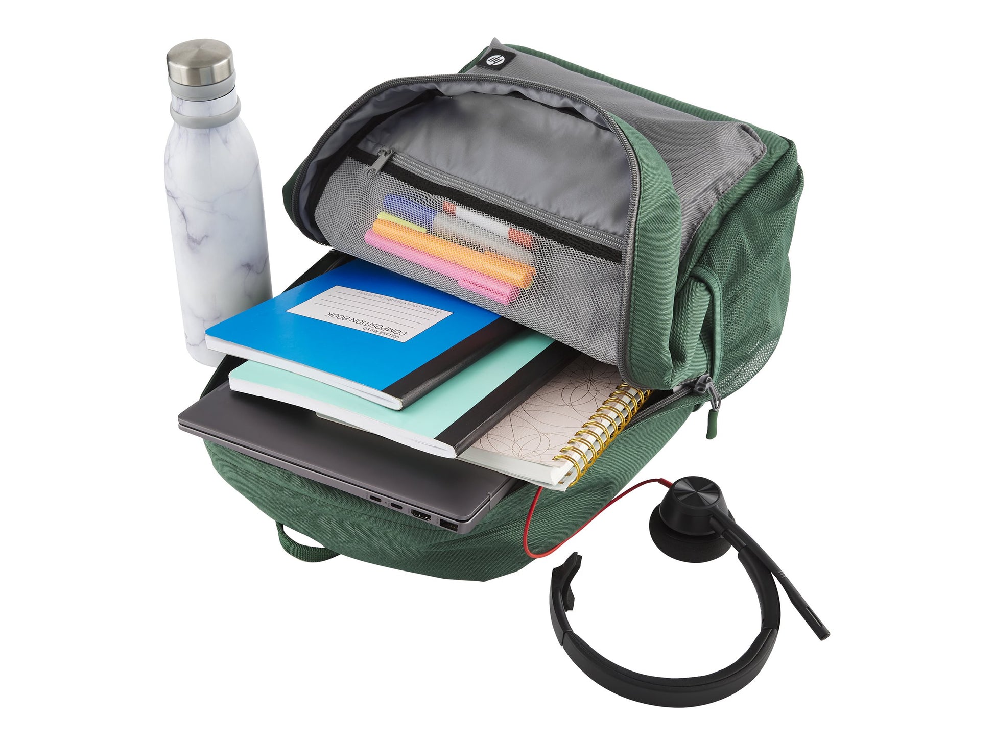 HP - Campus - mochila para transporte de portátil - 15.6" - gris, verde-7