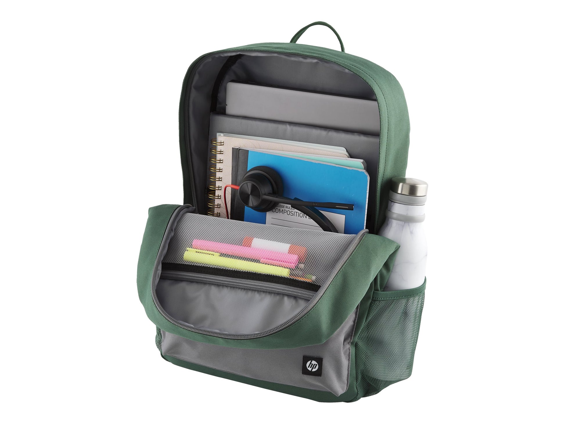 HP - Campus - mochila para transporte de portátil - 15.6" - gris, verde-1