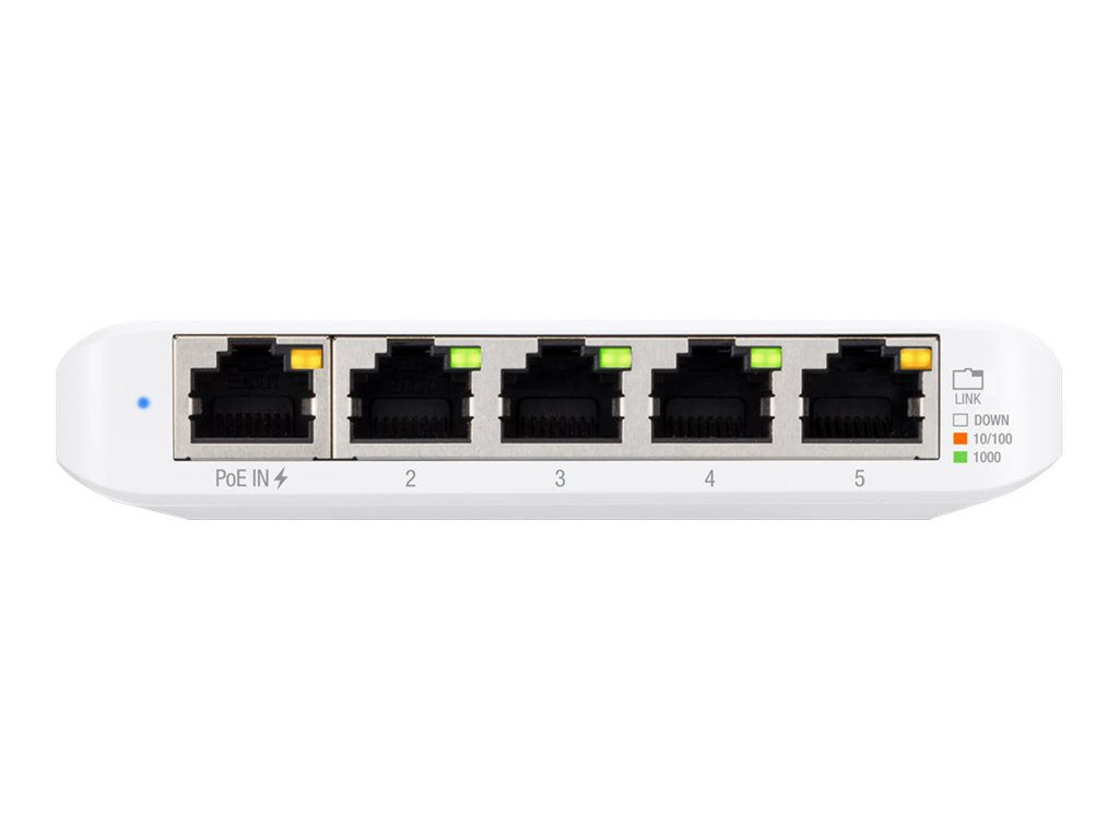 Ubiquiti UniFi Switch USW Flex Mini - Conmutador - inteligente - 4 x 10/100/1000 + 1 x 10/100/1000 (PoE+) - sobremesa - PoE+-9