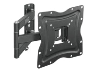 Klip Xtreme KPM-875 - Kit de montaje (placa de contacto, soporte para montaje en pared, brazo oscilante doble) - para pantalla plana - acero con recubrimiento en polvo - negro - tamaño de pantalla: 13"-46" - interfaz de montaje: hasta 400 x 400 mm - se pu-4