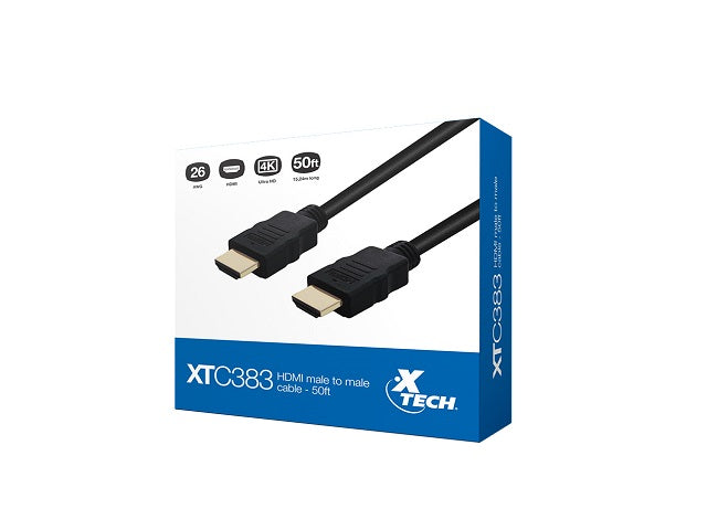 Xtech - Video / audio cable - HDMI - HDMI - 50ft-m/m-XTC-383-1