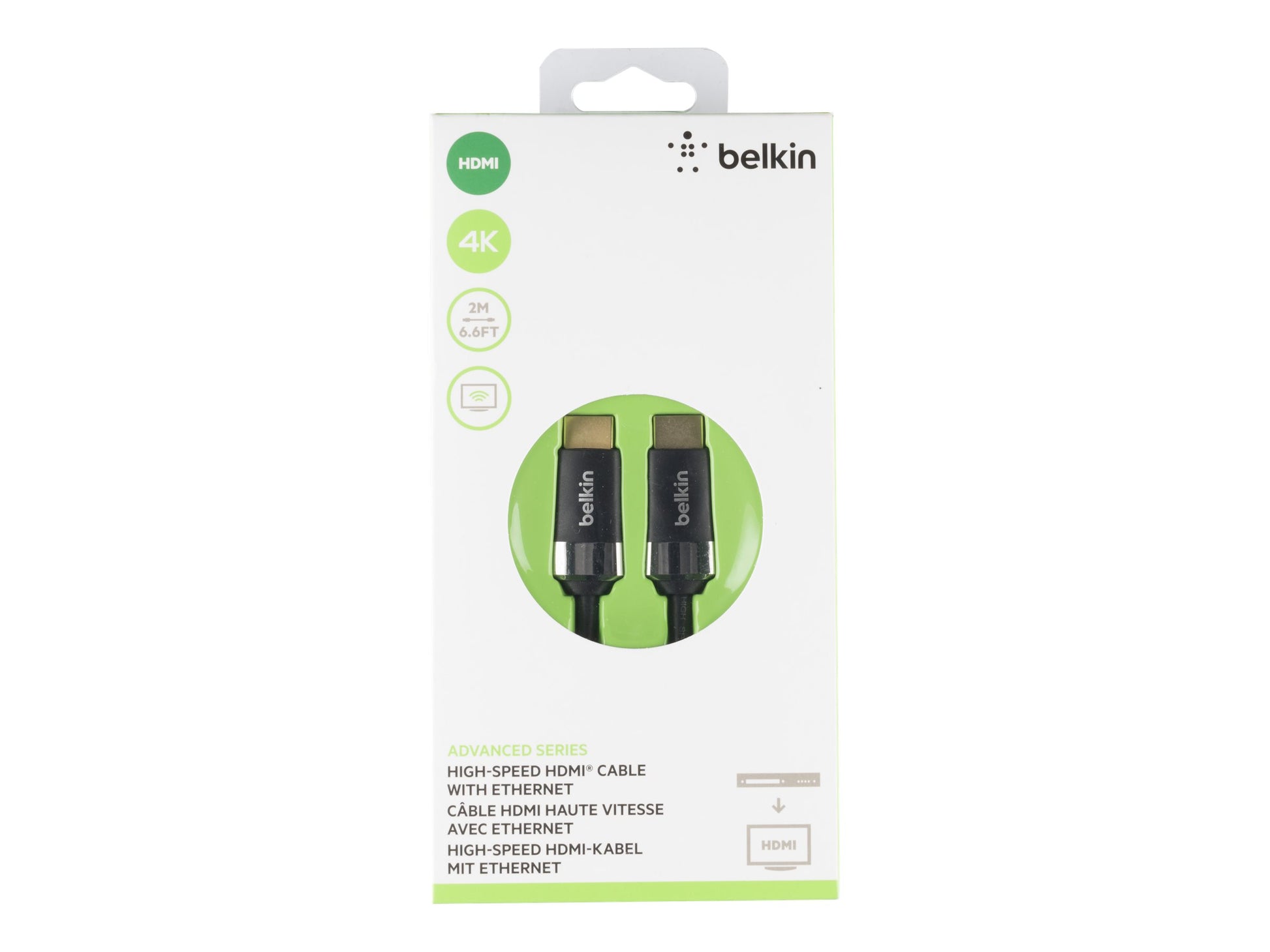 Belkin High Speed HDMI Cable - Cable HDMI con Ethernet - HDMI macho a HDMI macho - 2 m - compatibilidad con 4K-4