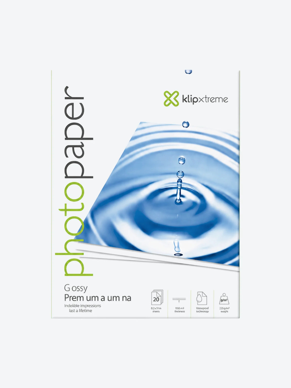 Klip Xtreme - Papel fotográfico brillante   - Papel de fotografía satinado repelente al agua
