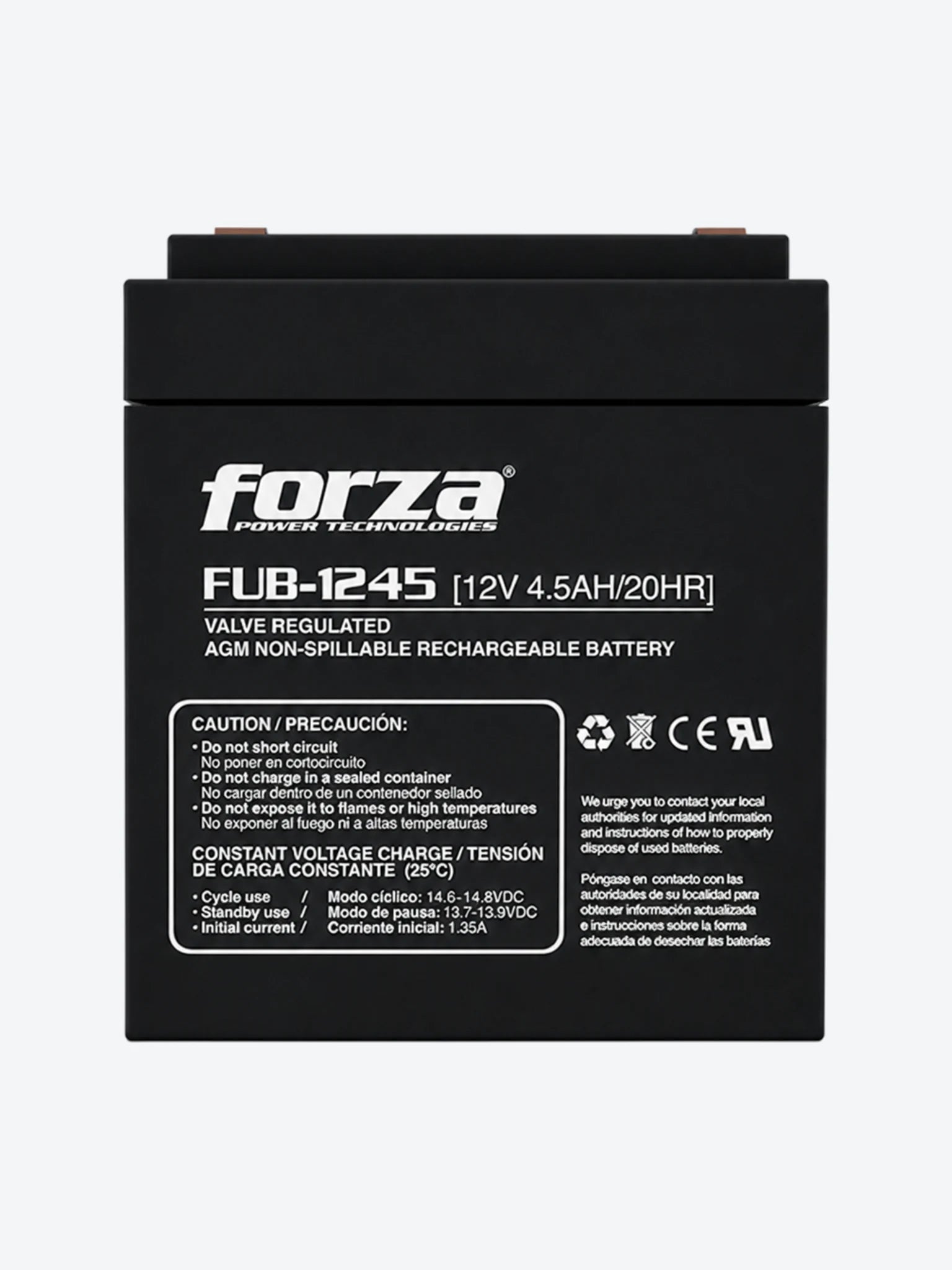 Forza FUB-1245 - Batería - 12 V - 4.5 Ah