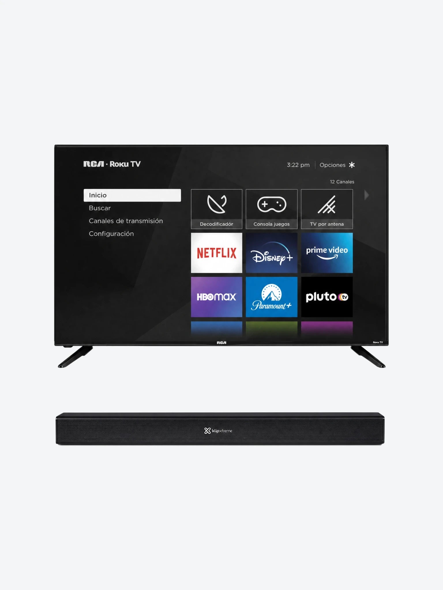 Combo Tv RCA 40" smart+ barra de sonido klip xtreme ksb-301
