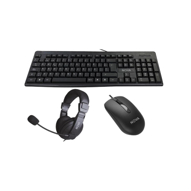 TECLADO MOUSE Y HEADSET NOVA USB KB5982U0002C