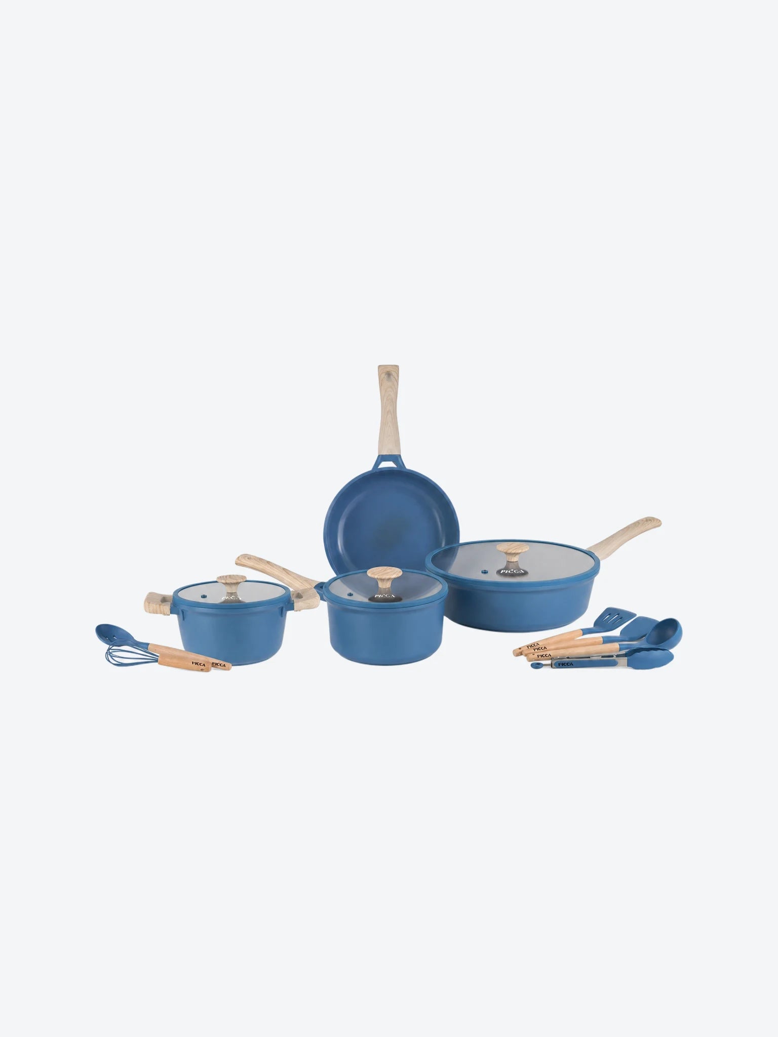 Bateria de Cocina Picca Faro PI0013BCA 13 Piezas Color Azul
