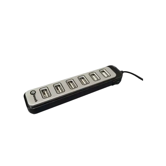 Hub eTouch 160333 USB de 7 Puertos Tipo Barra con AC-3