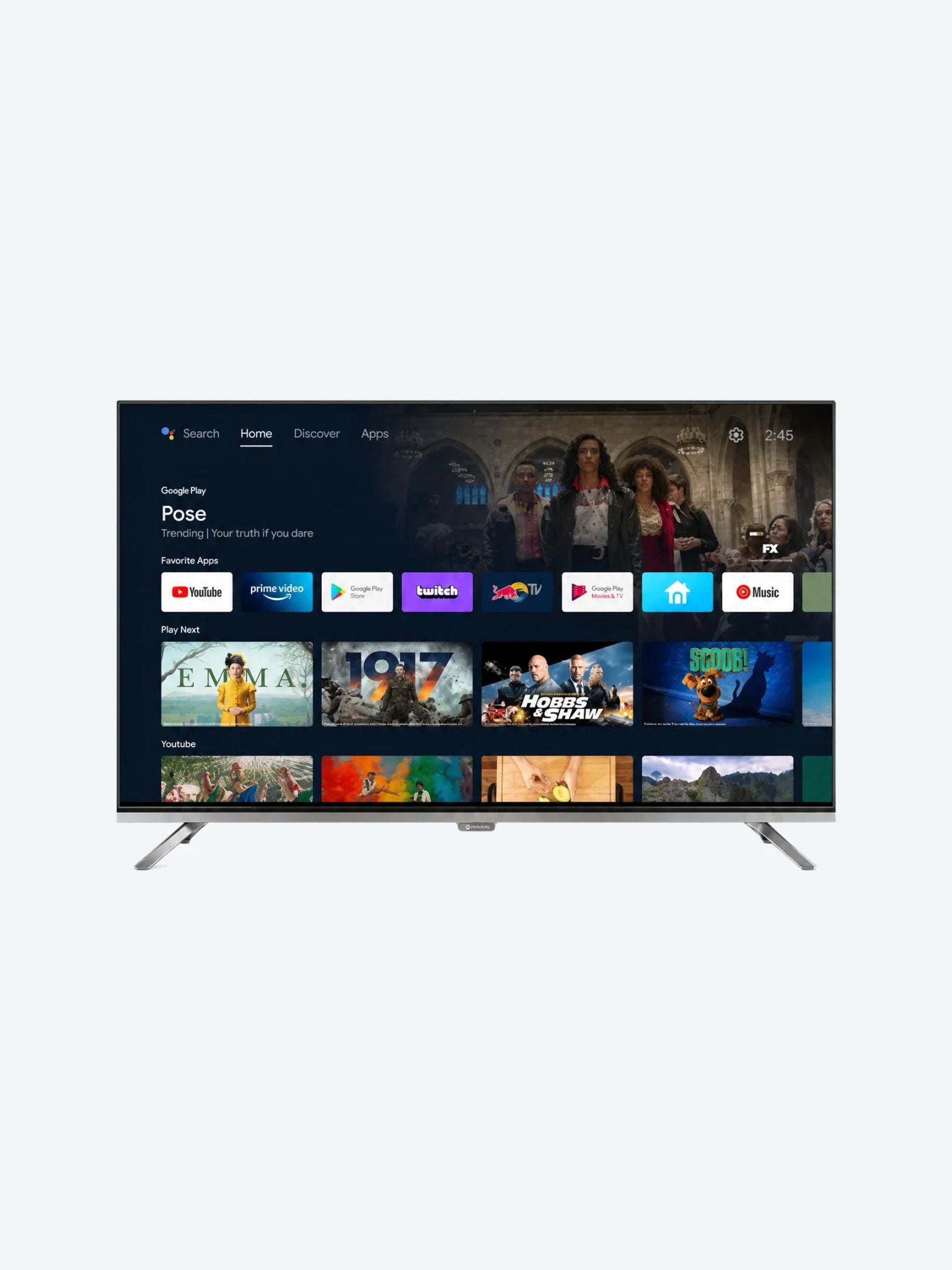 Television Motorola MOT50ULD01 50" 4K UHD WOS 5.0 3840X2160 3 HDMI 2.0. 2 USB Wi-Fi. 2T2R-1