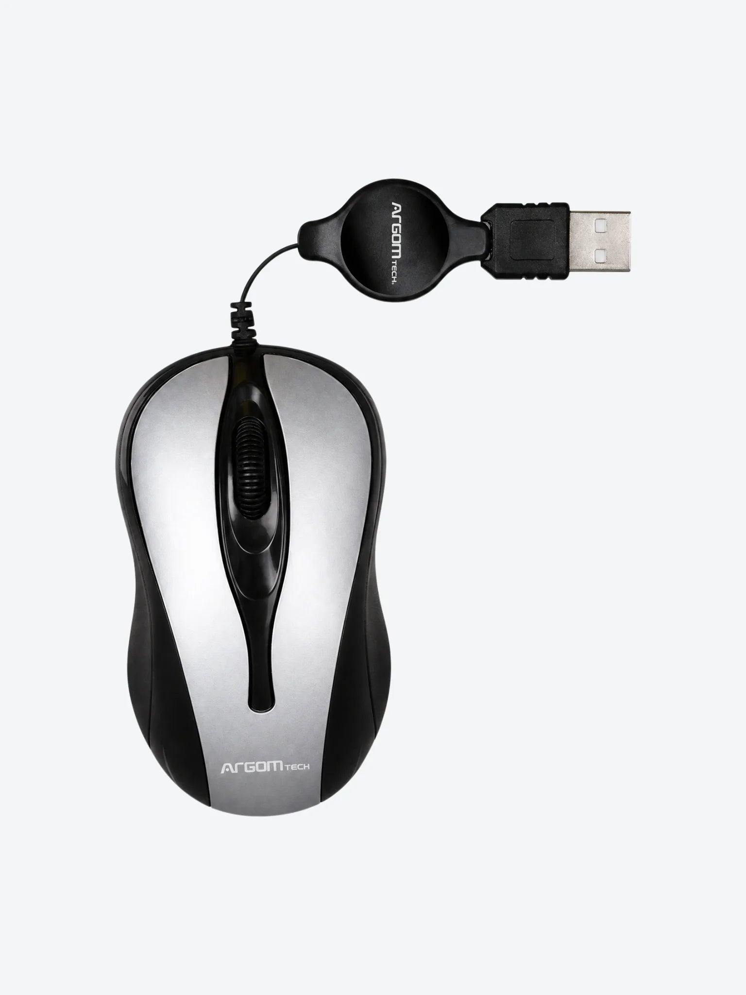 Mouse Argom ARG-MS-0008GR Optico UBS Retractil 1000 DPI Color Gris-1