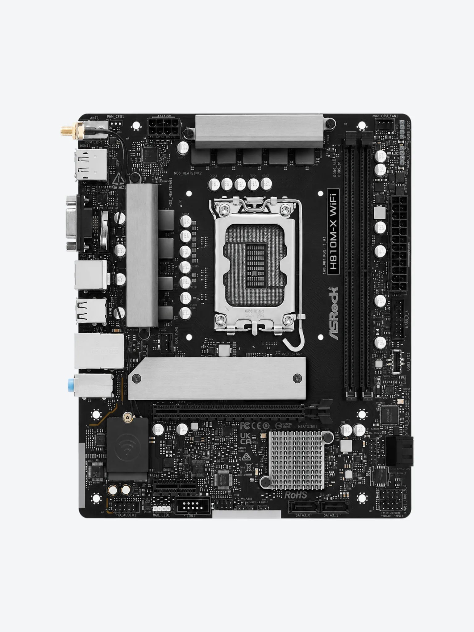 TARJETA MADRE ASROCK H810M-X WIFI LGA1851 MICRO ATX DDR5