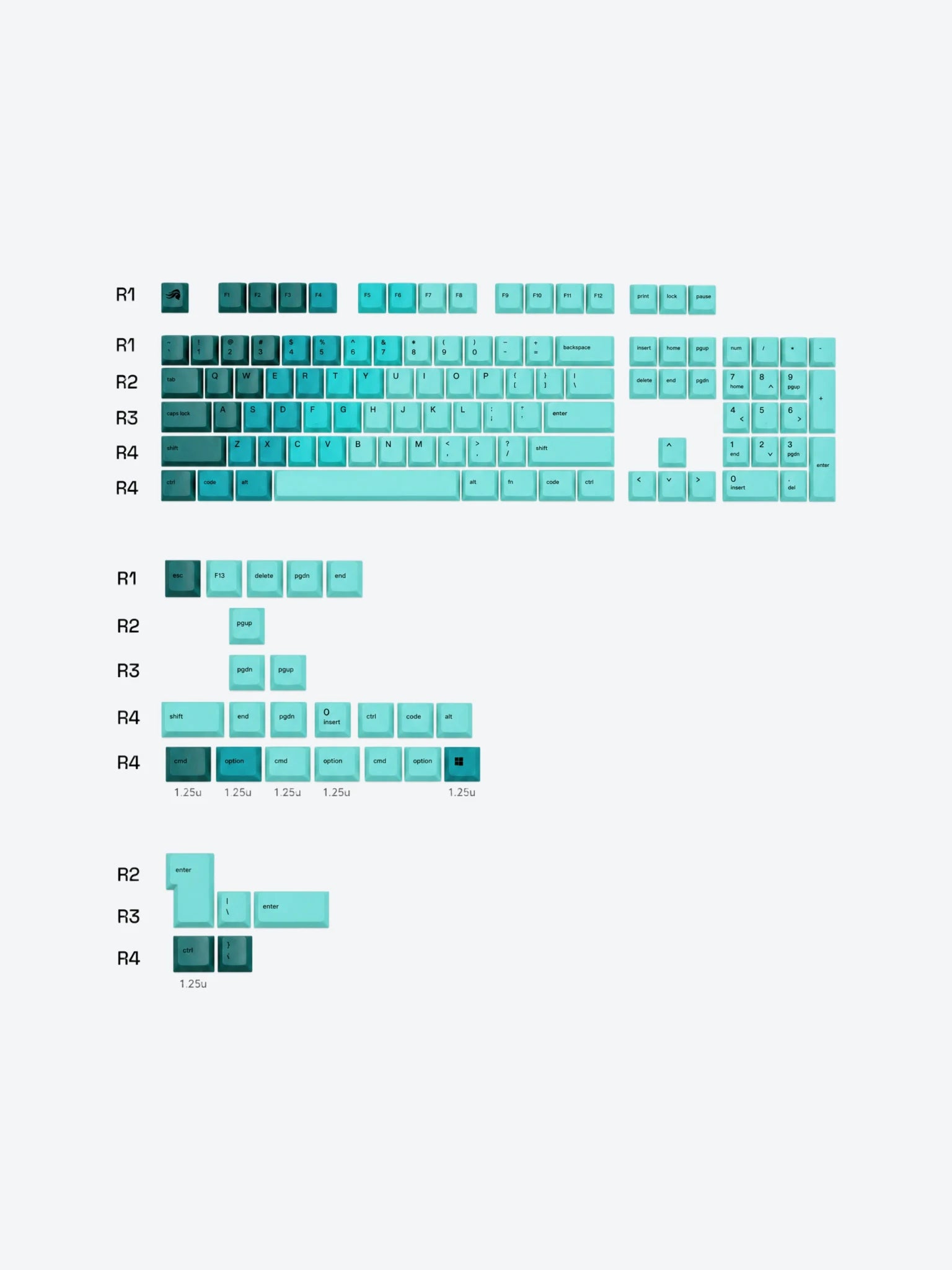 Teclas Glorious Keycaps Pbt Nebula GLO-KC-GPBT-RF-ES