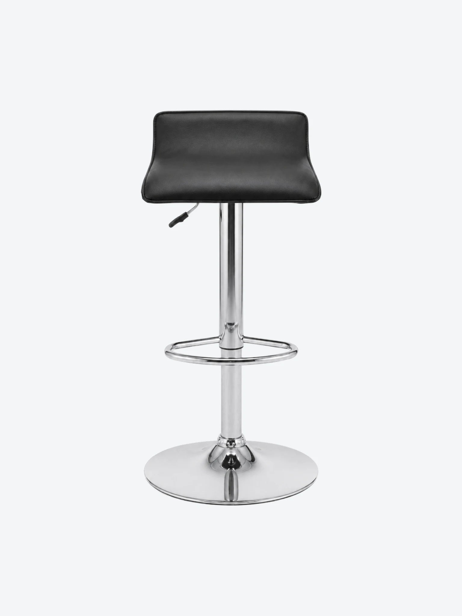 SILLA DE BAR VINIL, BASE CROMADO, SOP 220LB, 39X38X54CM, NEG