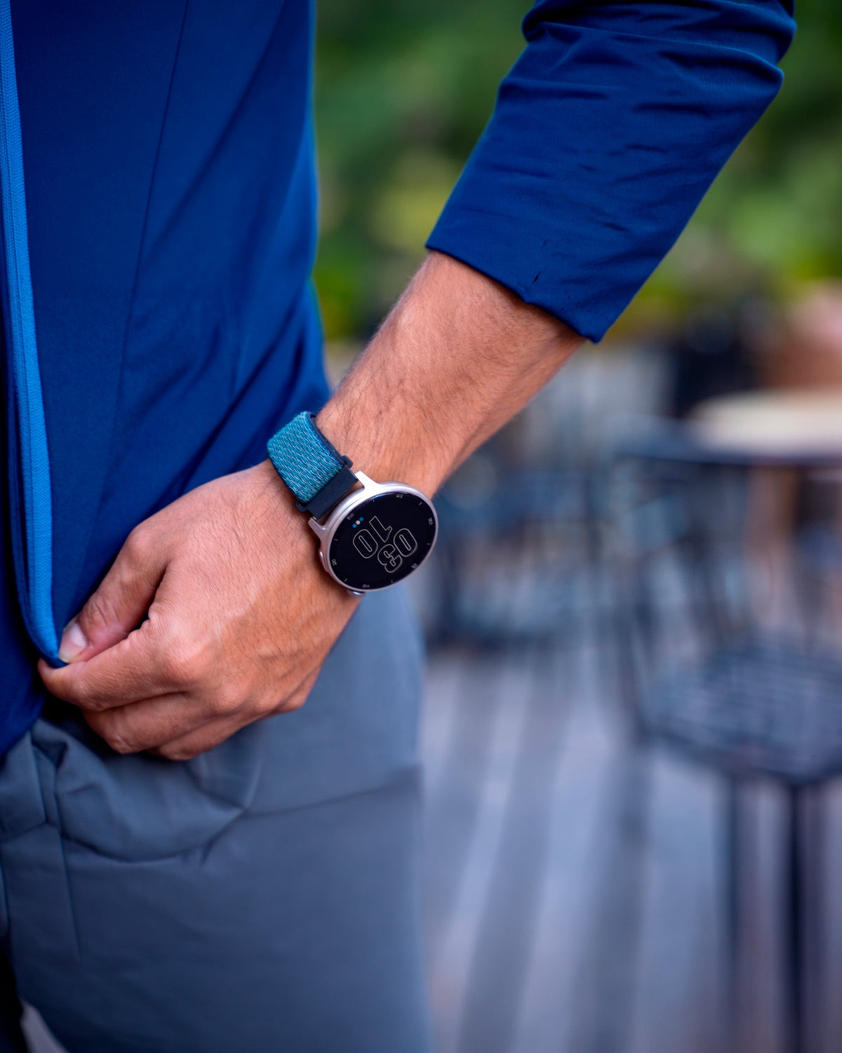 Reloj T8 Gris + Pulsera velcro azul grisaceo-8