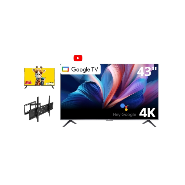 Duo de Television Xiaomi TV A 43 2026 63897 FHD/GoogleTV/BT360 / Wifi Color Negro y Televisor Epic EPIC32SMG 32" Inteligente HD HDMI Con Bracket (Base) Para TV KLIP XTREME KPM-885-1