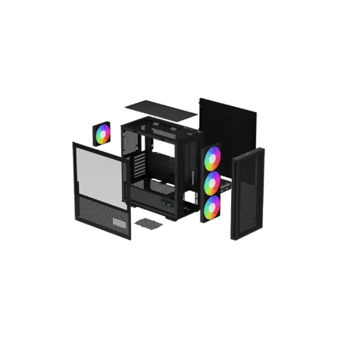 CASE GAMING RGB DEEPCOOL CH560 DIGITAL MID TOWER 3 VENTILADORES DE 140MM Y 1 DE 120MM CON VIDRIO LATERAL Y MALLA FRONTAL R-CH560-BKAPE4D-G1-12