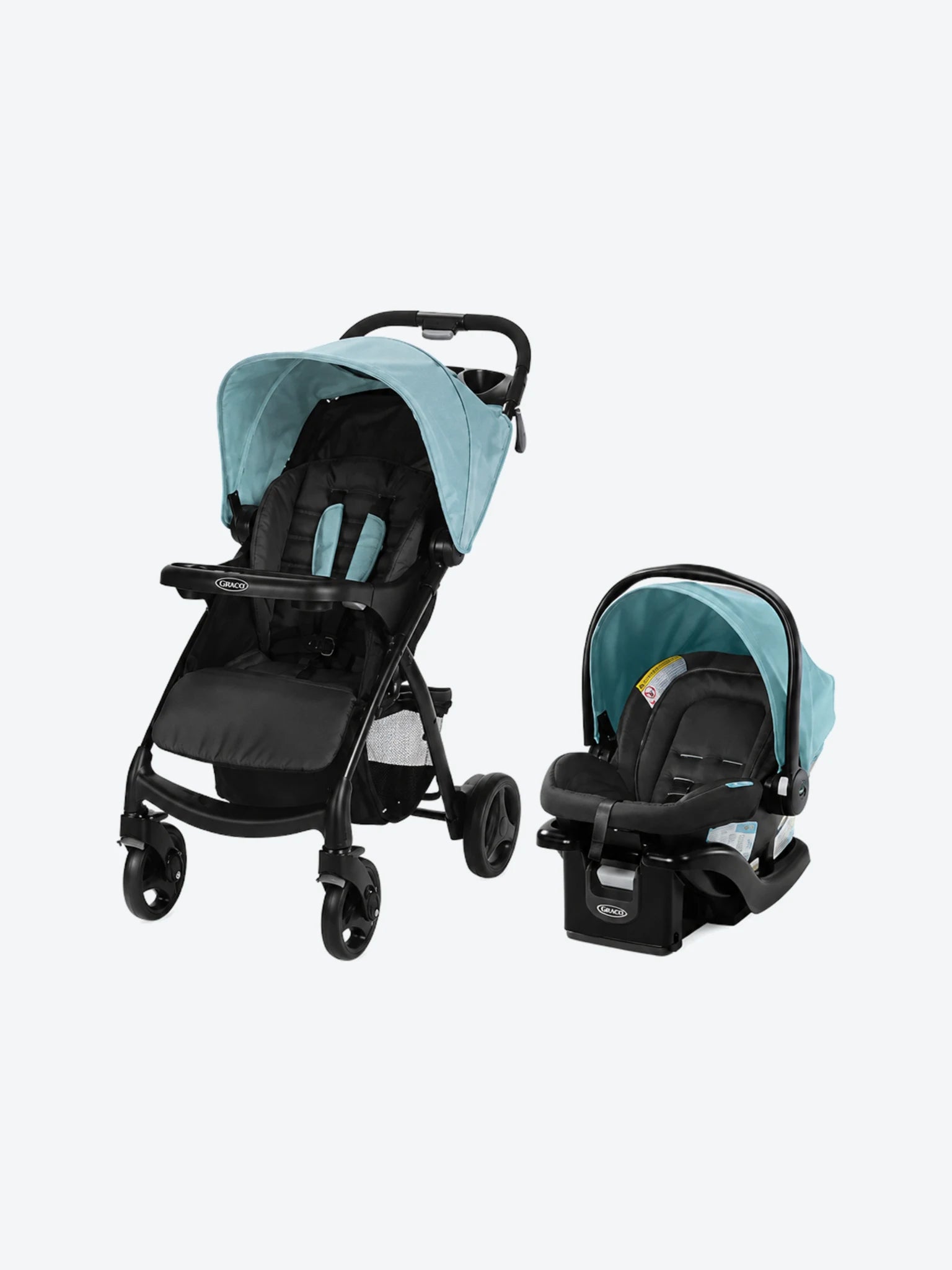 Carruaje Verb Click Connect con Sombrilla Color Celeste/Negro-1