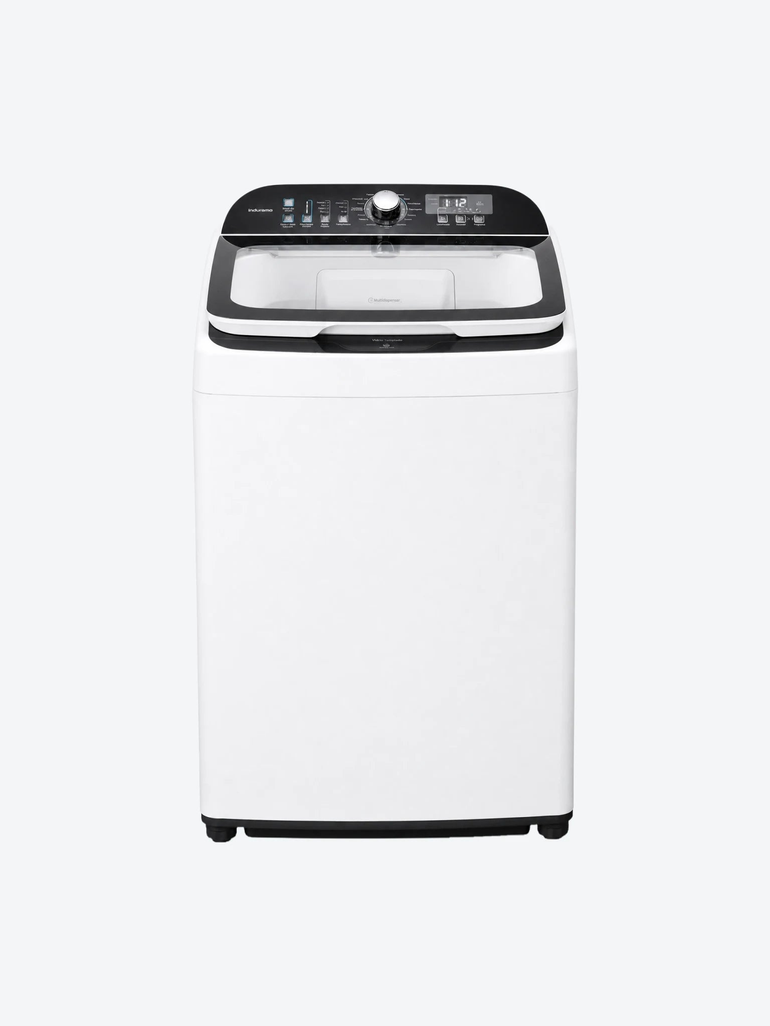 Lavadora Indurama LRI-19BLA Automatica 19KG Tapa de Vidrio Tecnologia Anti-Enredo Color Blanco