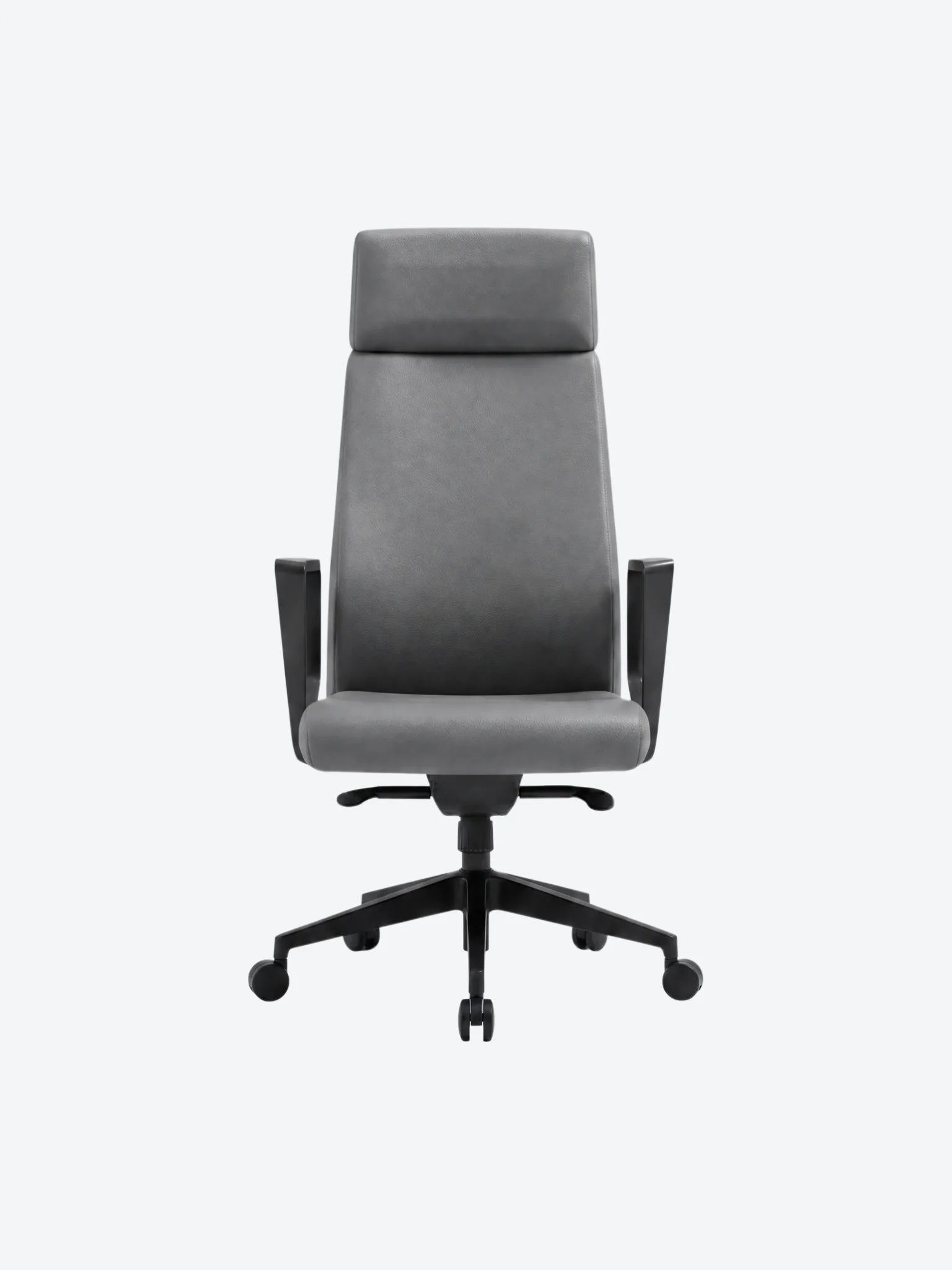Silla Ejecutiva MG-PY-013-A1-PU Con Respaldo Alto y Reposa Cabeza de Cuerina Color Gris-1