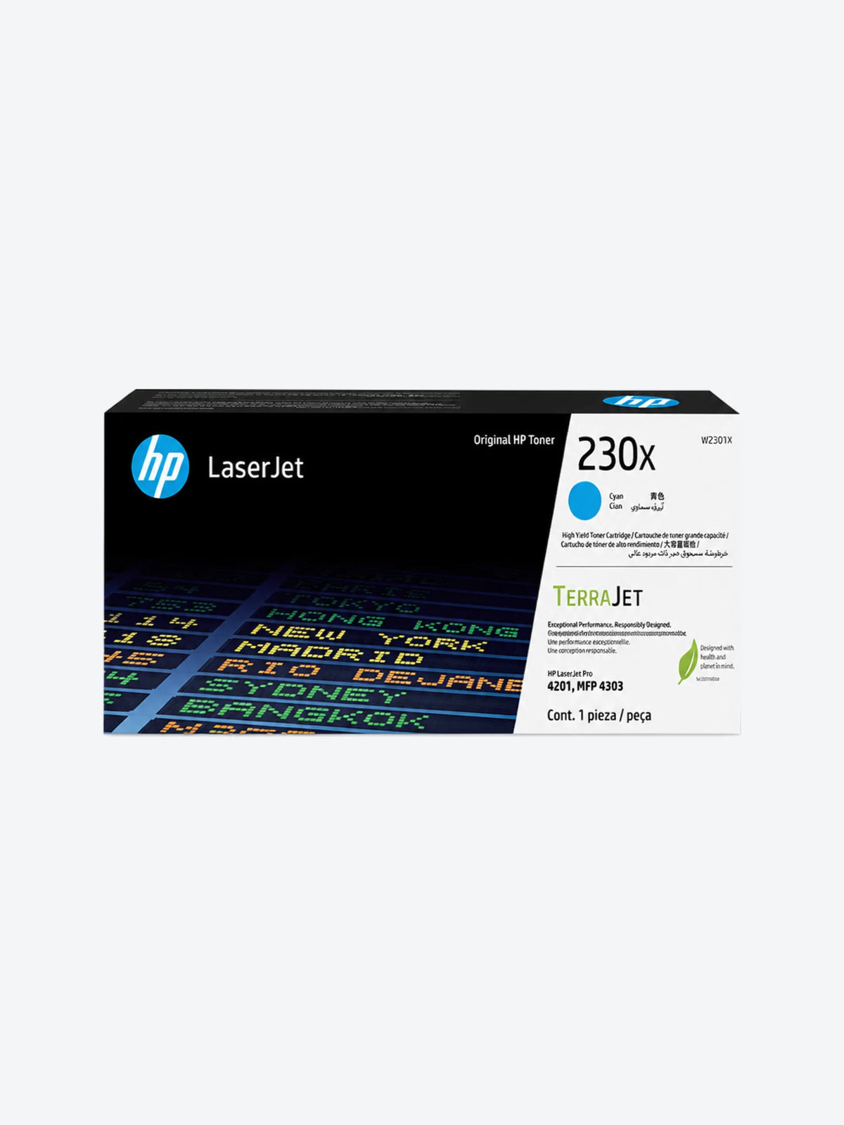HP 230X - Cián - original - LaserJet - cartucho de tóner (W2301X) - para Color LaserJet Pro 4201, 4203, MFP 4301, MFP 4303