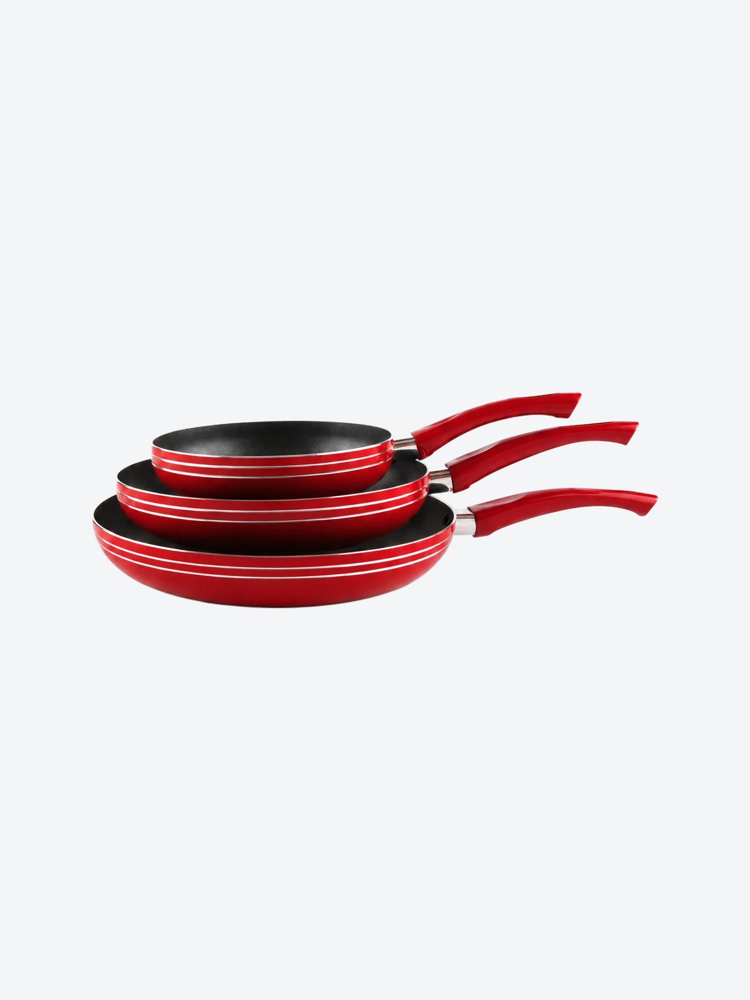 Juego de Sartenes Picca PI003SSTR Cerdeña 20" 26" 30" cm Dyflon Color Rojo