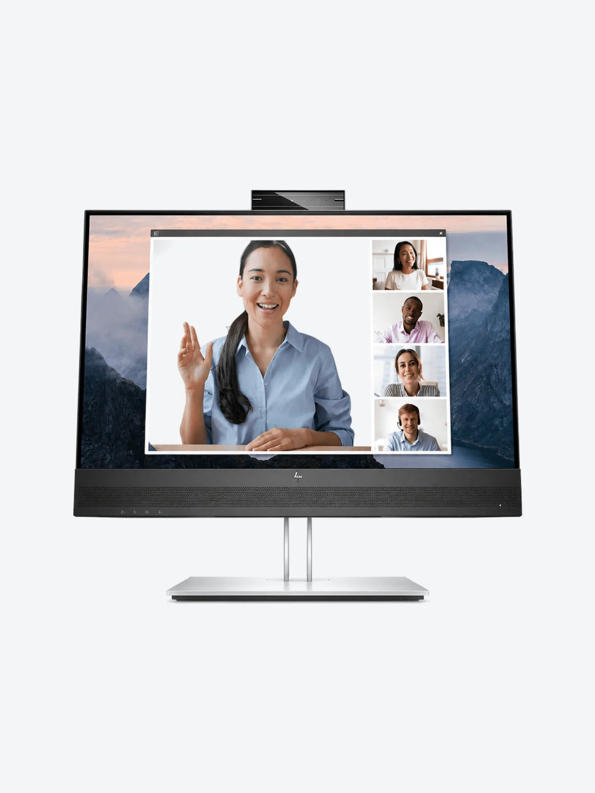 HP E24mv G4 Conferencing Monitor - E-Series - monitor LED - 23.8" - 1920 x 1080 Full HD (1080p) @ 60 Hz - IPS - 250 cd/m² - 1000:1 - 5 ms - HDMI, VGA, DisplayPort - altavoces - plata, cabezal negro-1