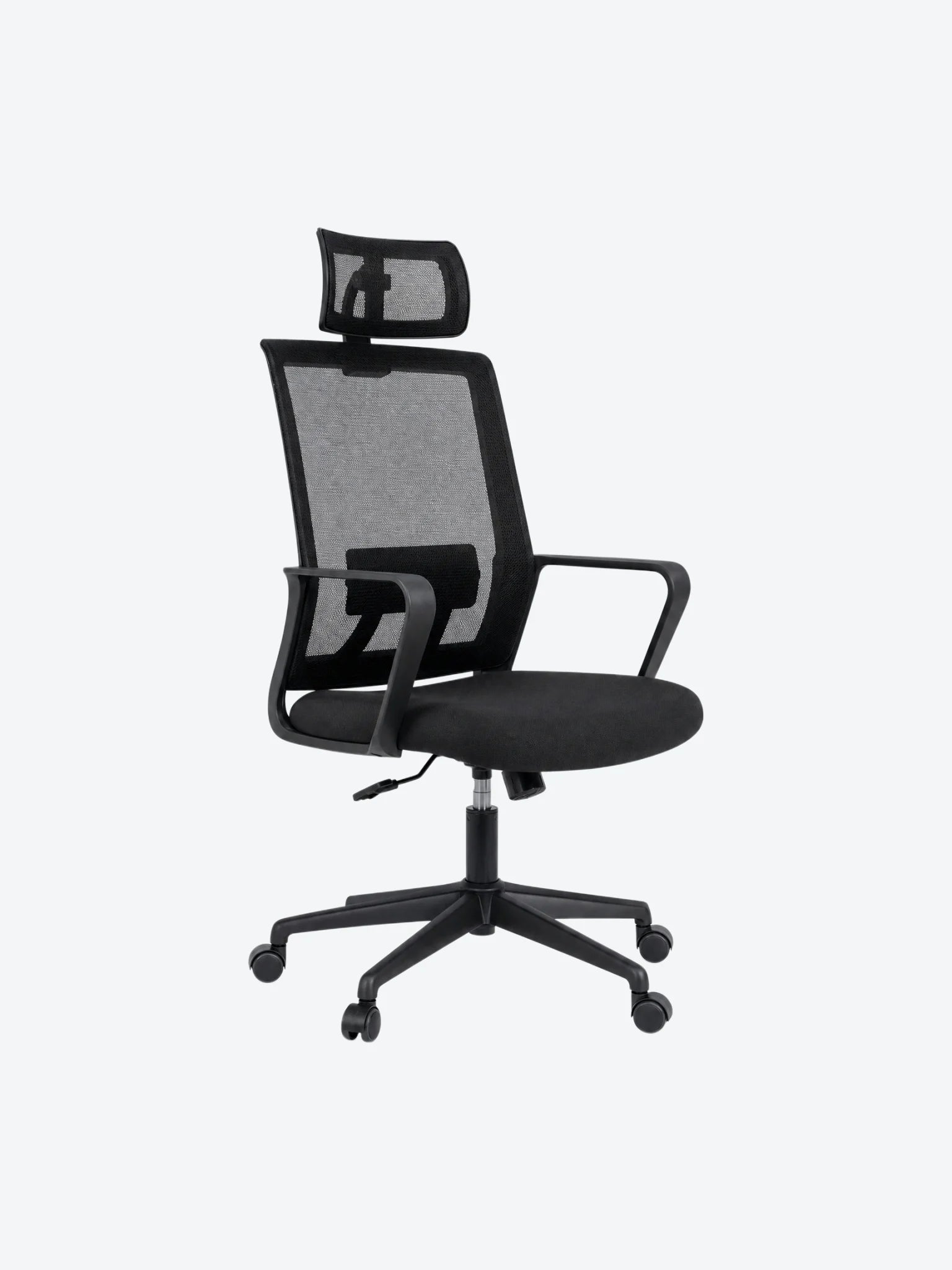 Silla de oficina MG-WBY-035-BK De Mesh y Tela Con Respaldo y Reposa Cabeza Color Negro