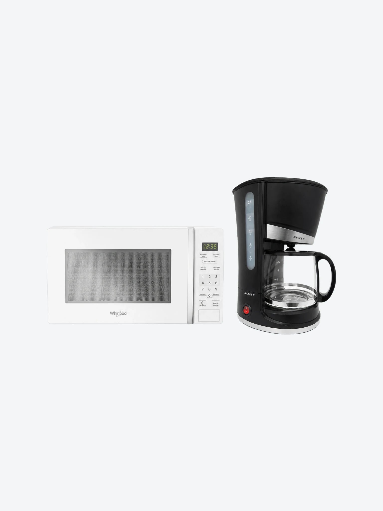 Electrodomésticos Dúo 9 - Microondas Whirlpool + Cafetera Sankey
