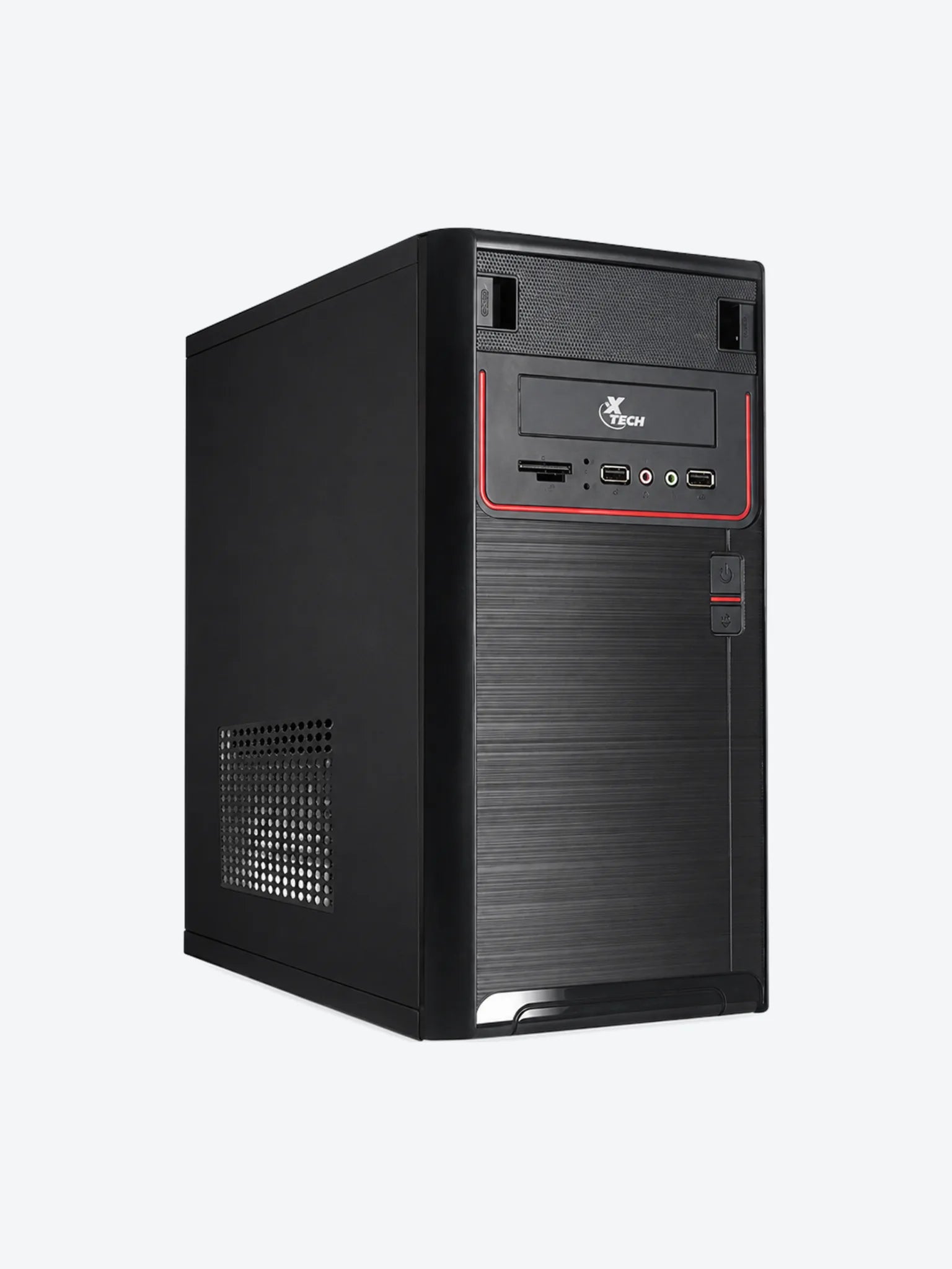 Xtech - Desktop - Micro ATX - All black - pc case 600W ps logo