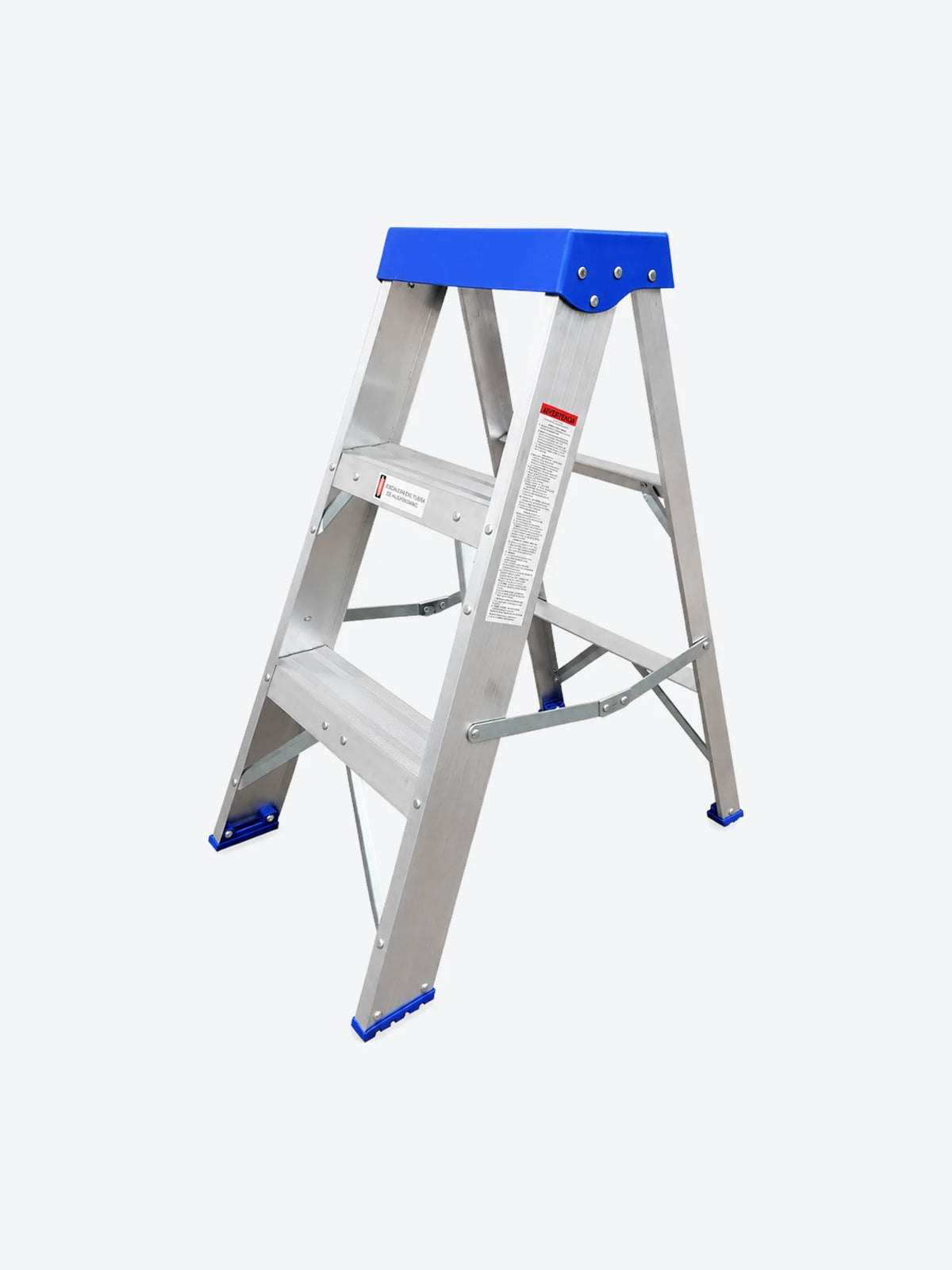 ESCALERA DE TIJERA 0.9 M DE 2 PELDANOS ALUMINIO SOPORTA HAST-1