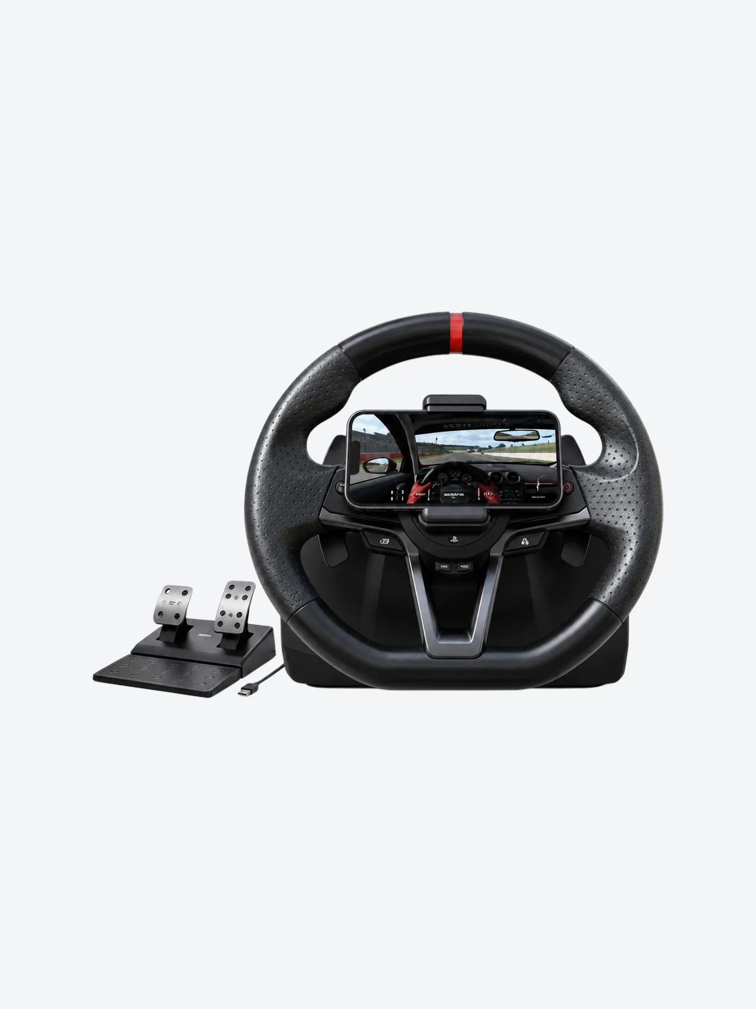 Serafin R1 + Volante y Pedales de Piso Para PS5 PS4 PC Android IOS Color Negro 6359636844026-1