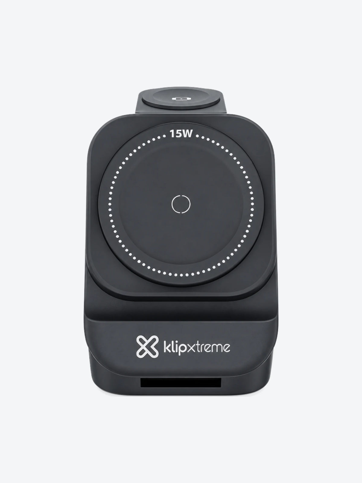 Klip Xtreme KDC-150 - Charging stand / battery charger - 15 Watt - 24 pin USB-C - Cellular phone / Wireless earbuds / Apple AirPods / Apple Watch - Wireless - Para Smartphones