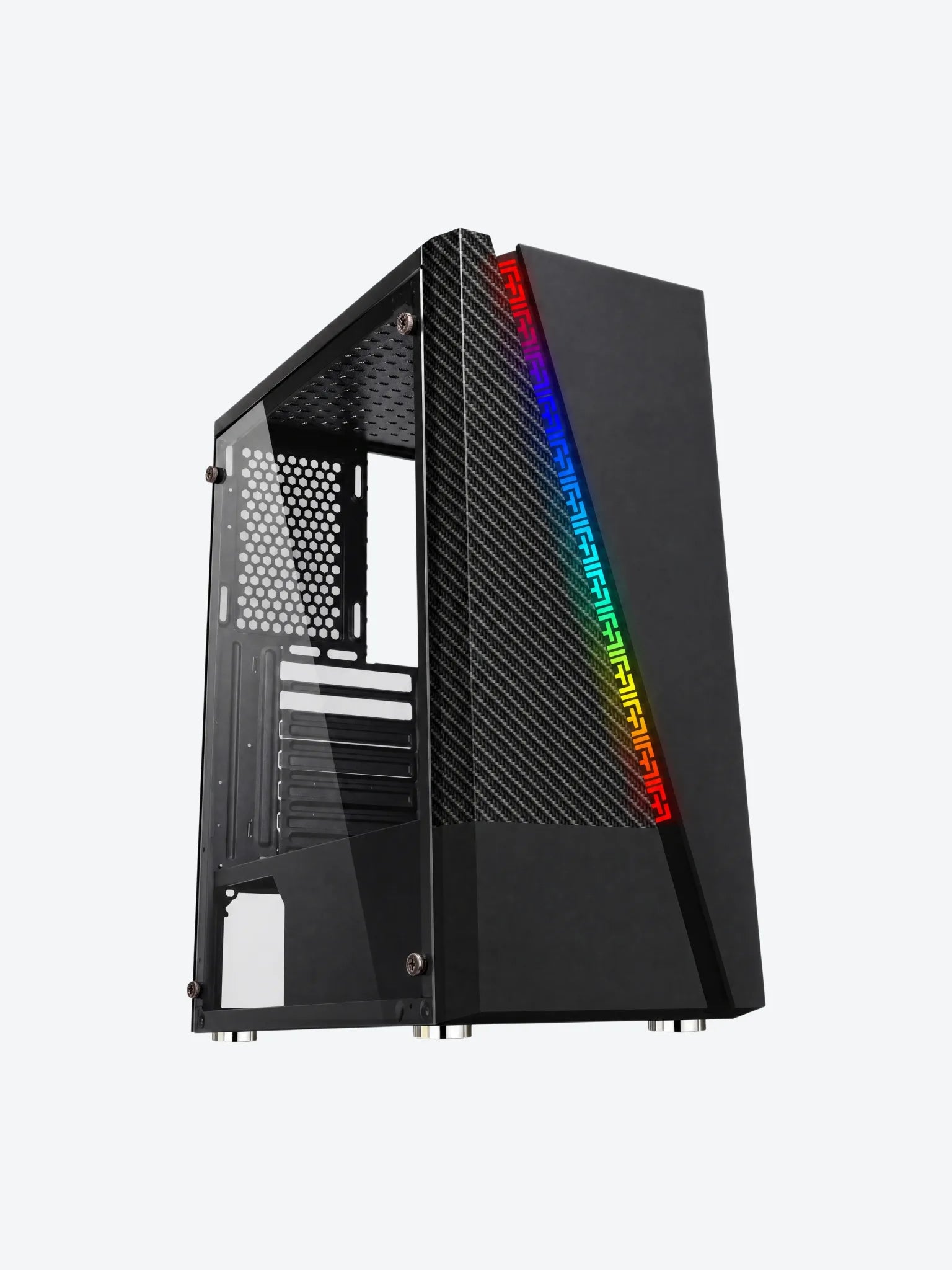 Case Gaming Eagle Warrior CG17AARA001C H430 Cristal Templado con RGB Color Negro-1