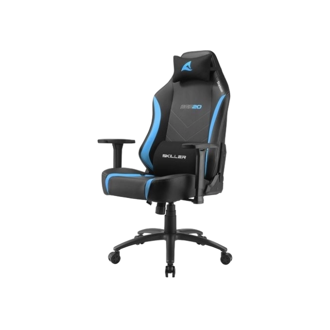 Silla Gamer Sharkoon SGS20 Color Negro con Azul 4044951034987-2